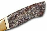 Knife with Fossil Dinosaur Gembone & Mammoth Tusk Inlays #370847-3